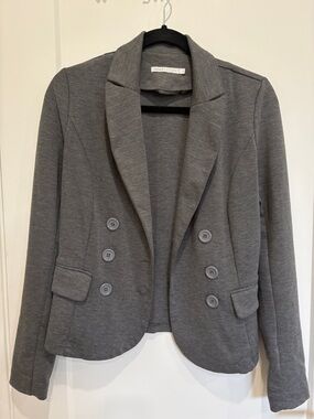 Only Tailored Double-Breasted Grey Blazer